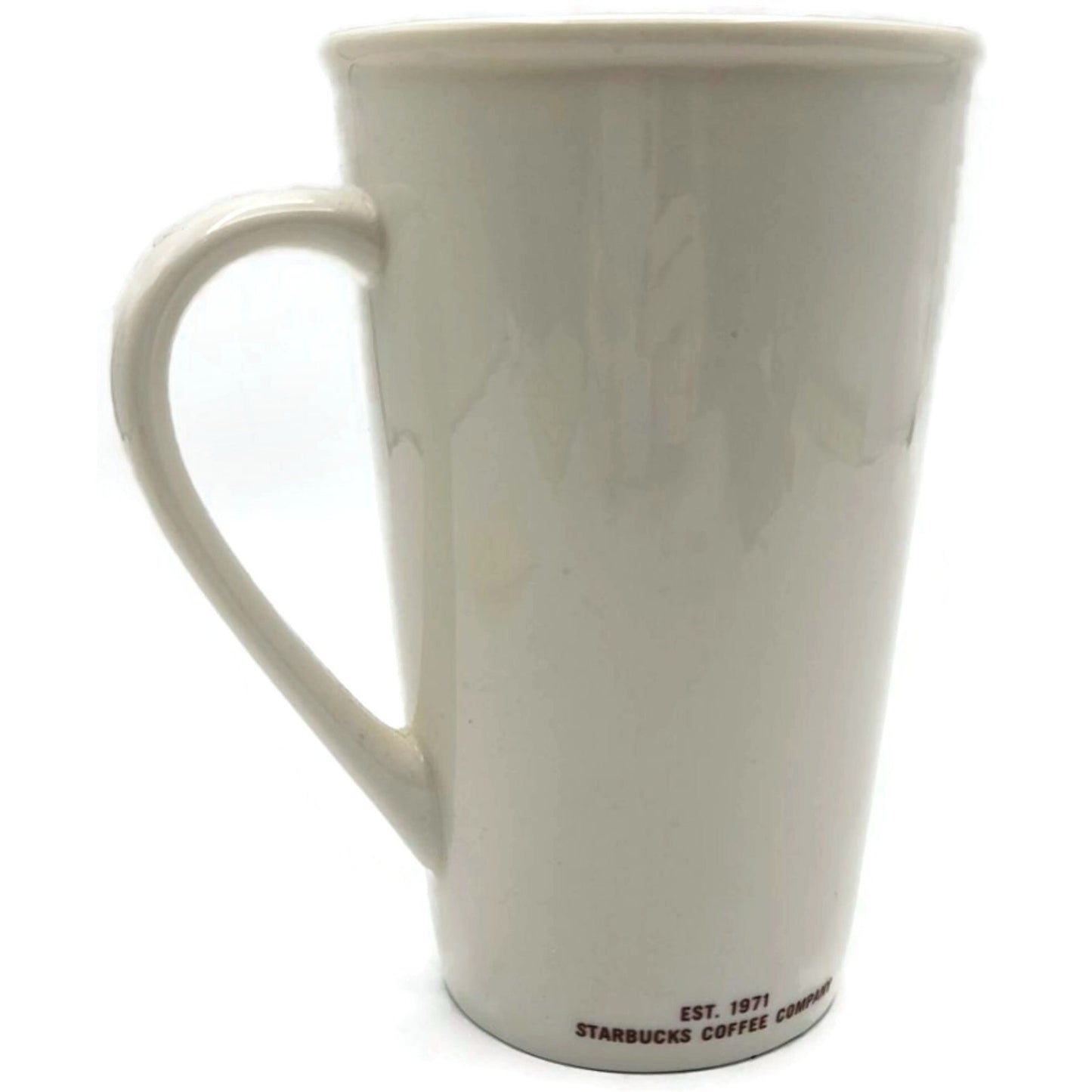 Starbucks Grande 2010 Coffee Mug White Ceramic Tall Latte Cup Barista Style