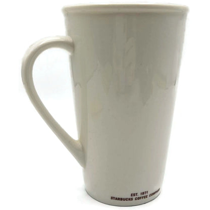 Starbucks Grande 2010 Coffee Mug White Ceramic Tall Latte Cup Barista Style