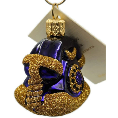 Patricia Breen Miniature Fine Phone Purple Gold Christmas Tree Ornament CATZ