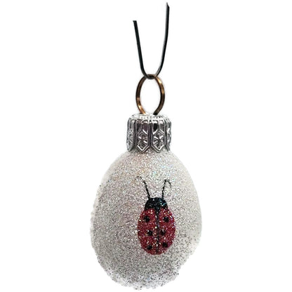 Patricia Breen Miniature Egg Ladybug Single Pearl Red Easter Christmas Ornament