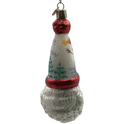 OWC Let It Snow Santa Claus Head Ornament Snowman Old World Christmas Tree Decor