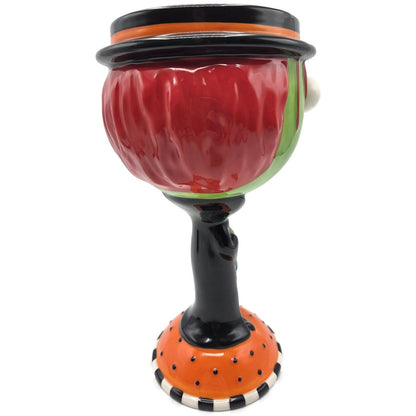 Department 56 Halloween Google Eye Goblet Witch Glass Candy Dish Party Decor