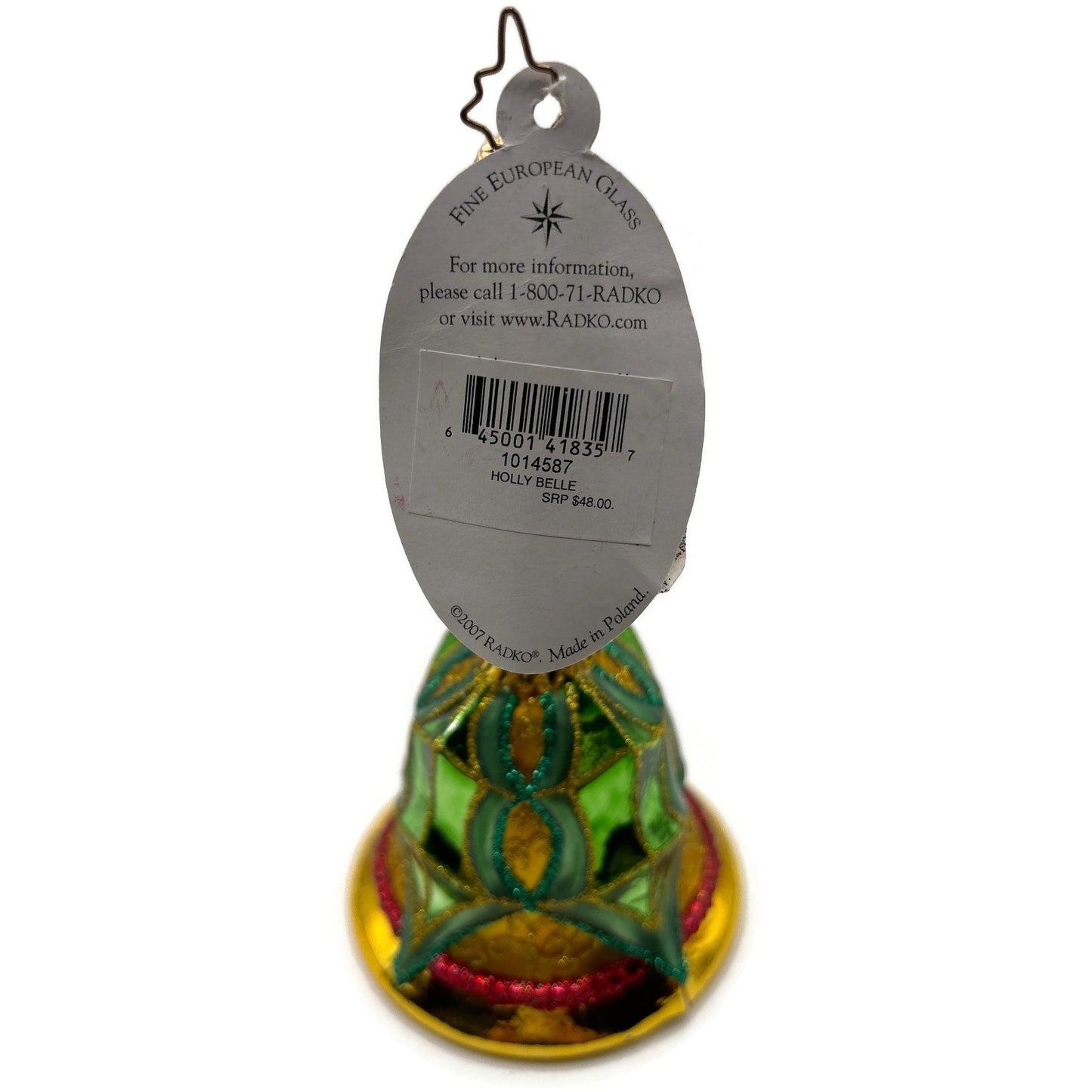 Christopher Radko Holly Belle Hand Blown Glass Christmas Tree Ornament 1014587