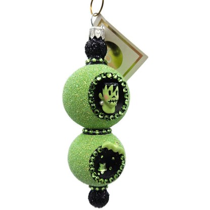 Patricia Breen Joyeux Frankenstein Green Double Reflector Halloween Ornament