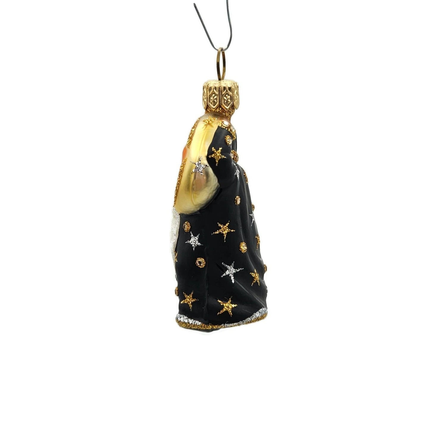 Patricia Breen Santa de la Lune Black Moons Stars Christmas Holiday Ornament