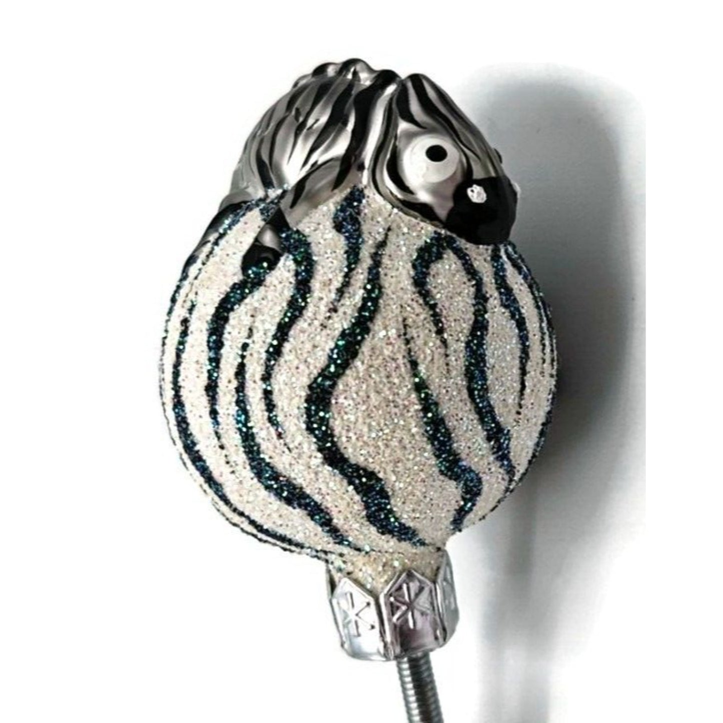 Patricia Breen Ultra Miniature Chameleon Zebra Clip On Christmas Tree Ornament