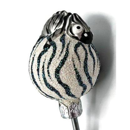 Patricia Breen Ultra Miniature Chameleon Zebra Clip On Christmas Tree Ornament