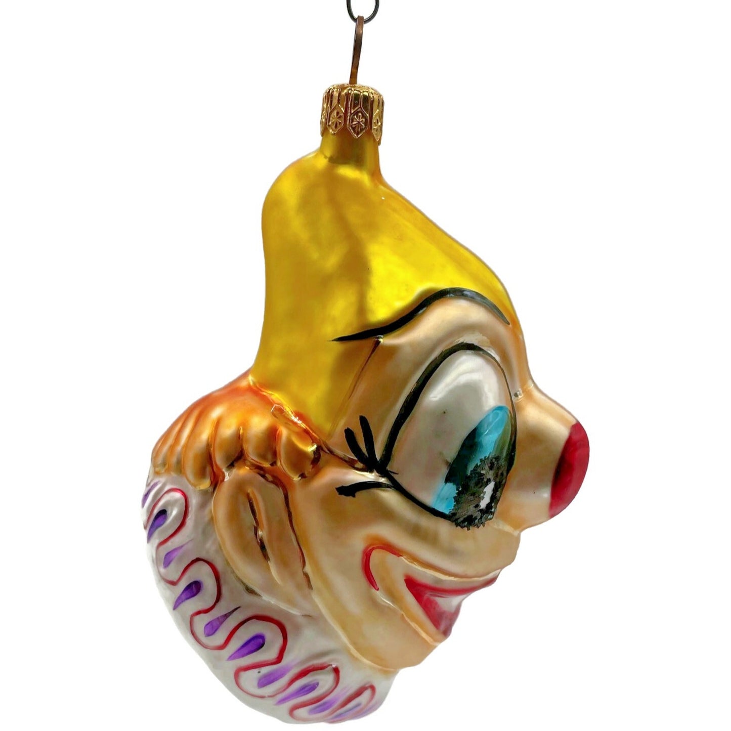 Christopher Radko Ornament Smiley Circus Clown Head Christmas Tree Decor 94-52