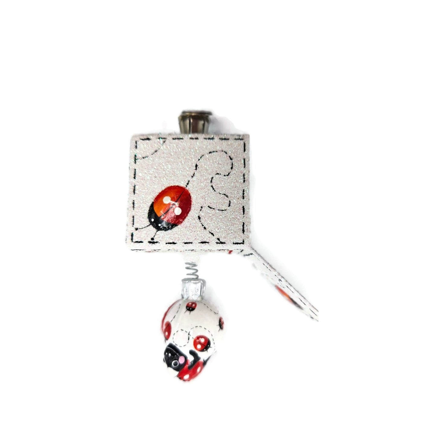 Patricia Breen Pop Goes the Chameleon Ladybugs Clip On Christmas Ornament 2782