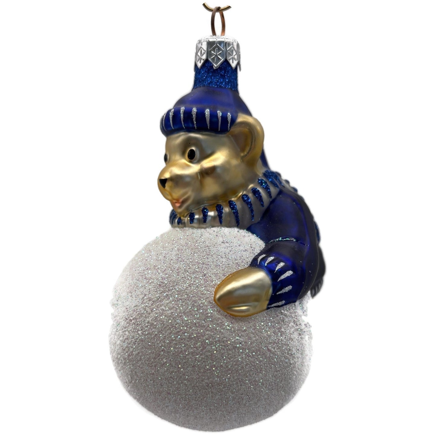 Patricia Breen Henry The Baby Bear Blue Snowball Glass Christmas Tree Ornament