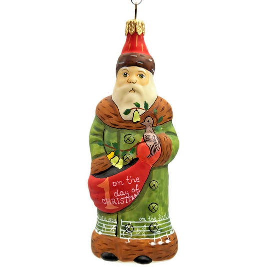 Vaillancourt Twelve Days of Christmas Santa Claus Folk Art Christmas Ornament