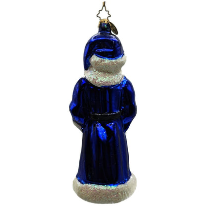 Christopher Radko Sapphire Santa Claus Blue Christmas Tree Ornament 96-158-0