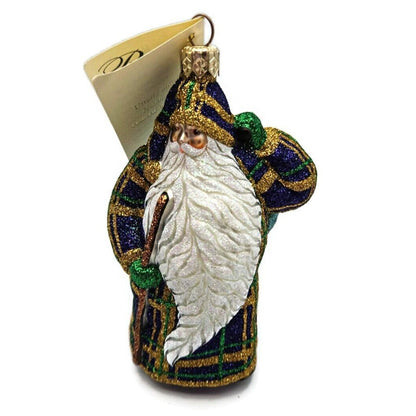 Patricia Breen Santa For Jason Plaid Purple Glittered Christmas Holiday Ornament