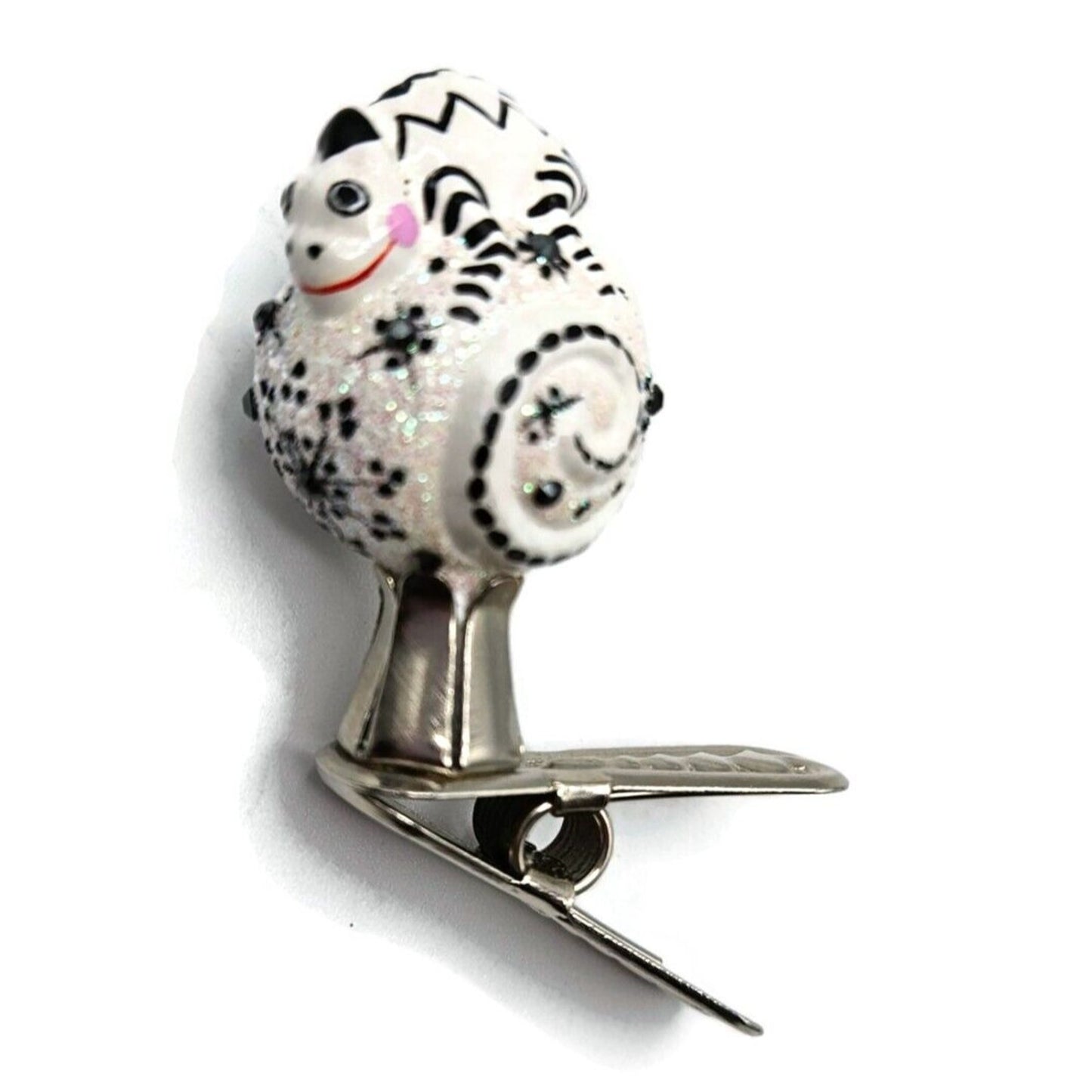 Patricia Breen Petite Miniature Chameleon Snowflakes Pearl Christmas Ornament