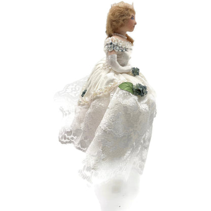 Gladys Boalt Cinderella White Ball Gown Fabric Christmas Tree Ornament Signed
