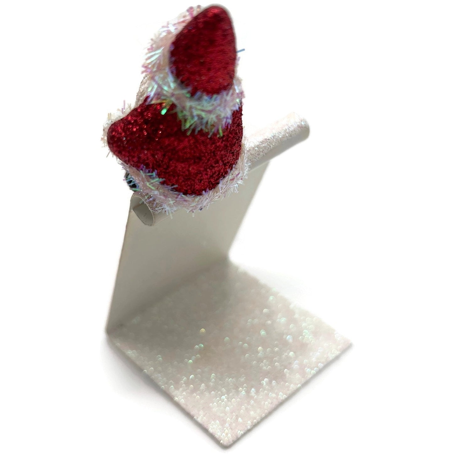 Patricia Breen Christmas Is Here Holly Sprig Santa Red Free Standing Ornament