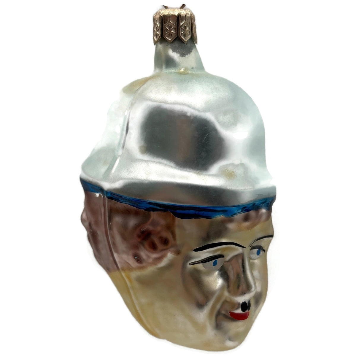 Christopher Radko Charlie Chaplin Head Black Hat Glass Christmas Tree Ornament