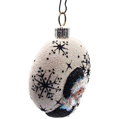 Patricia Breen Nicholas Medallion Black White Snowflakes Christmas Tree Ornament