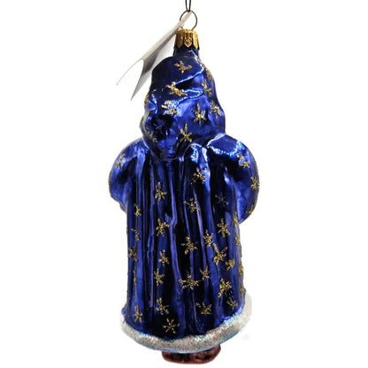 Christopher Radko Starcape Santa Claus Blue Coat Christmas Tree Ornament