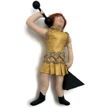 Gladys Boalt Circus Female Weight Lifter Handmade Fabric Christmas Tree Ornament