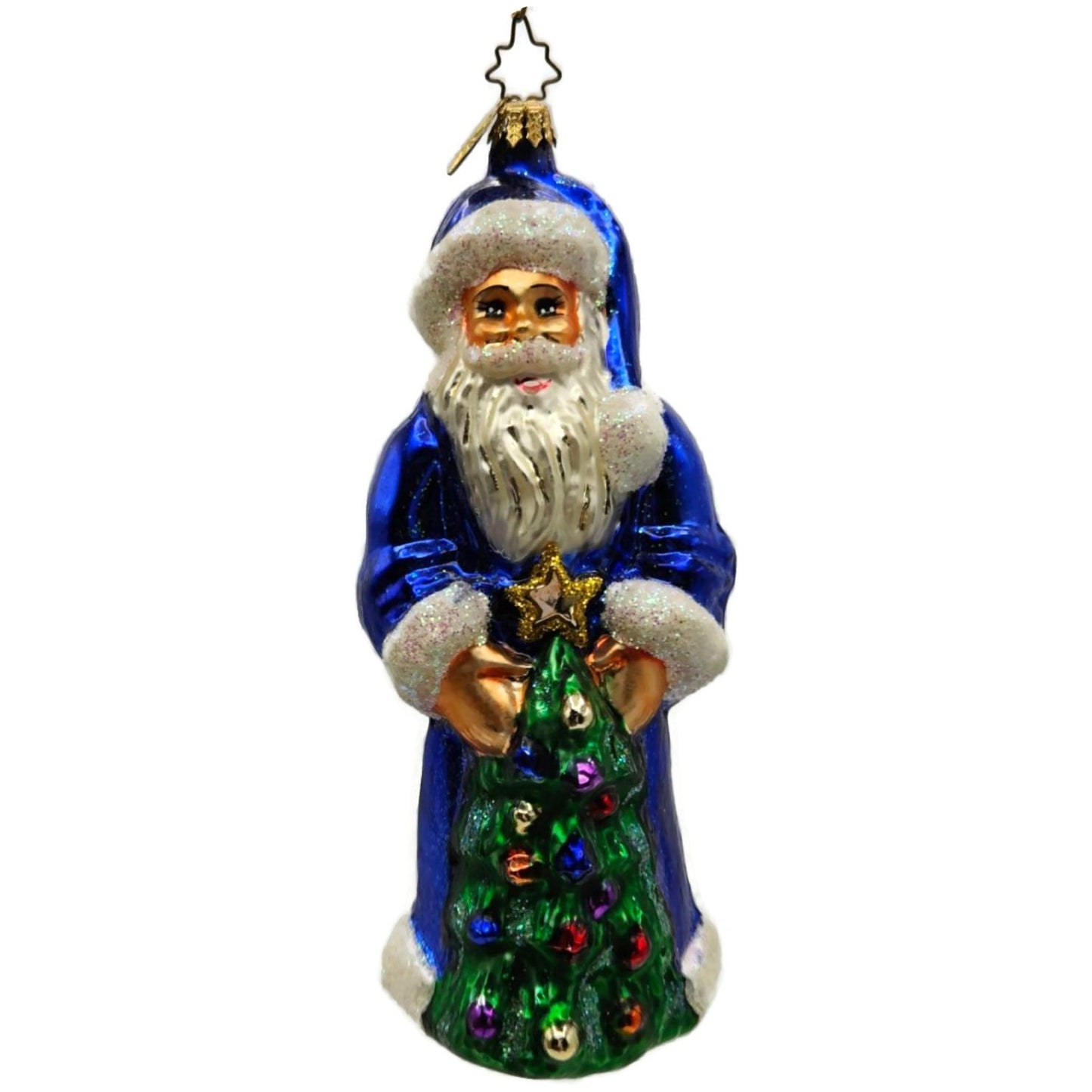 Christopher Radko Sapphire Santa Claus Blue Christmas Tree Ornament 96-158-0