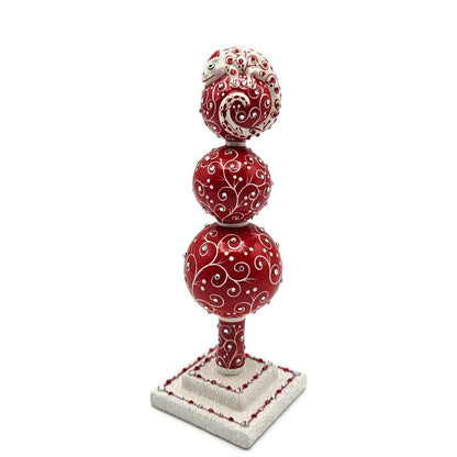 Patricia Breen Miniature Chameleon Finial Quilling Red Christmas Tree Topper