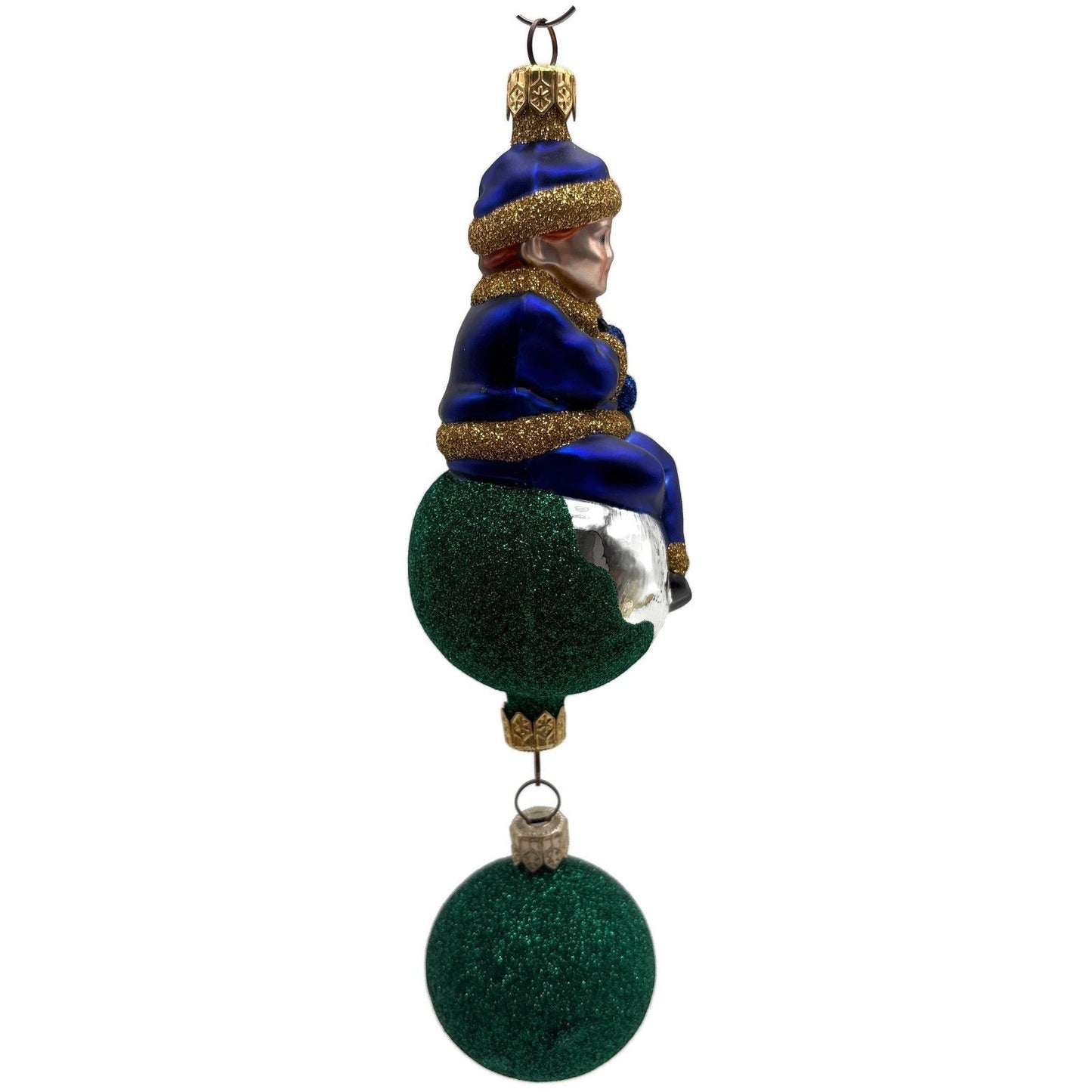 Patricia Breen Jingles The Elf Blue Suit Green Ball Christmas Ornament 9900HCB