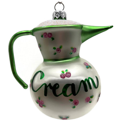 Patricia Breen Sweet Cream Pearl Green Pink Roses Spring Christmas Tree Ornament