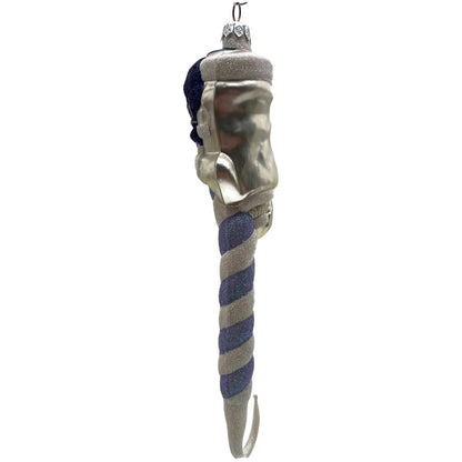 Patricia Breen Peppermint Santa Lavender Purple Stripe Christmas Ornament HCB