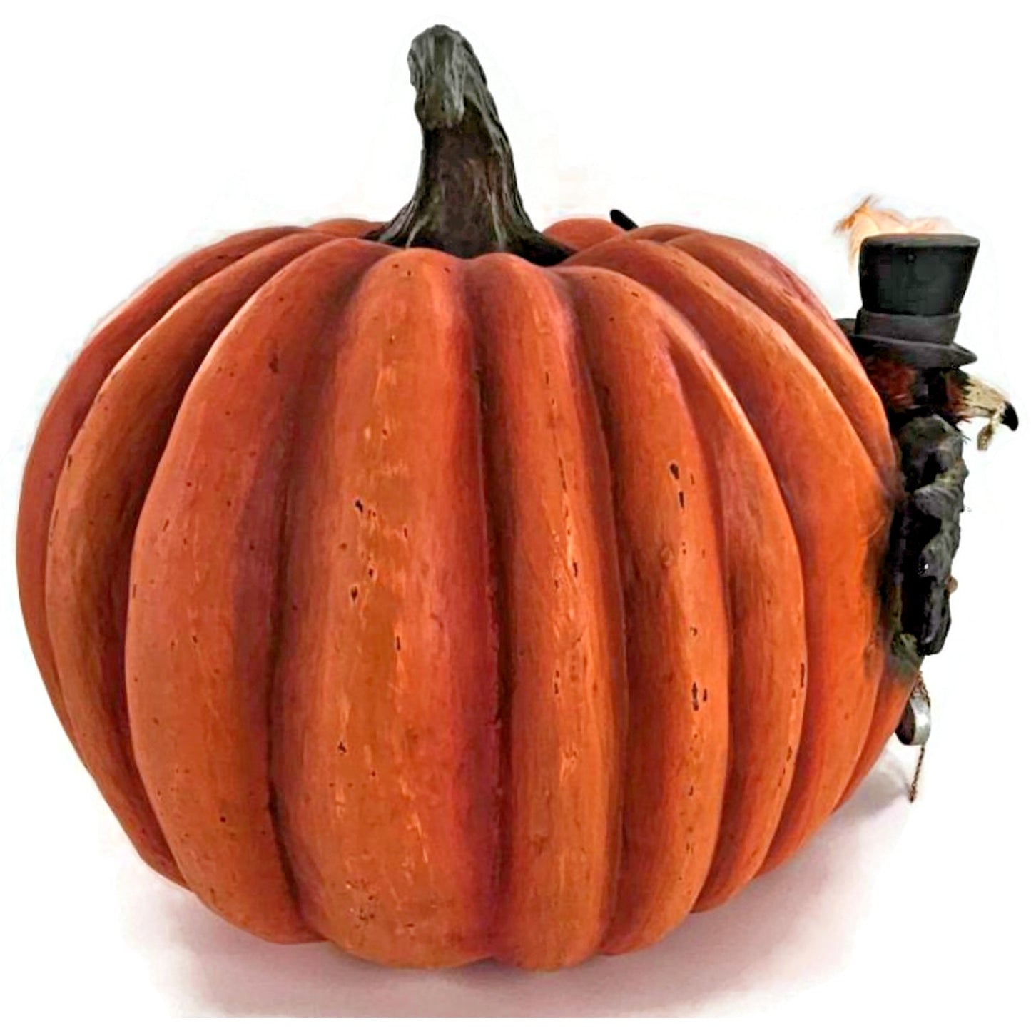 Bethany Lowe Cawing Pumpkin Halloween Raven Crow Top Hat Mouse Paper Mache Decor