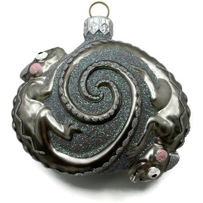 Patricia Breen Once Again For James Platinum Chameleon Christmas Tree Ornament
