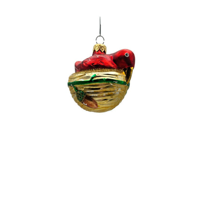 Patricia Breen Nesting Instinct Red Bird Acorns Christmas Holiday Tree Ornament