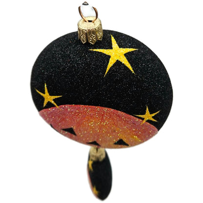 Patricia Breen Pumpkin Duo Medallion Black Stars Halloween Christmas Ornament