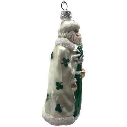 Patricia Breen Santa of the North Pearl Green Shamrocks St. Patrick's Ornament