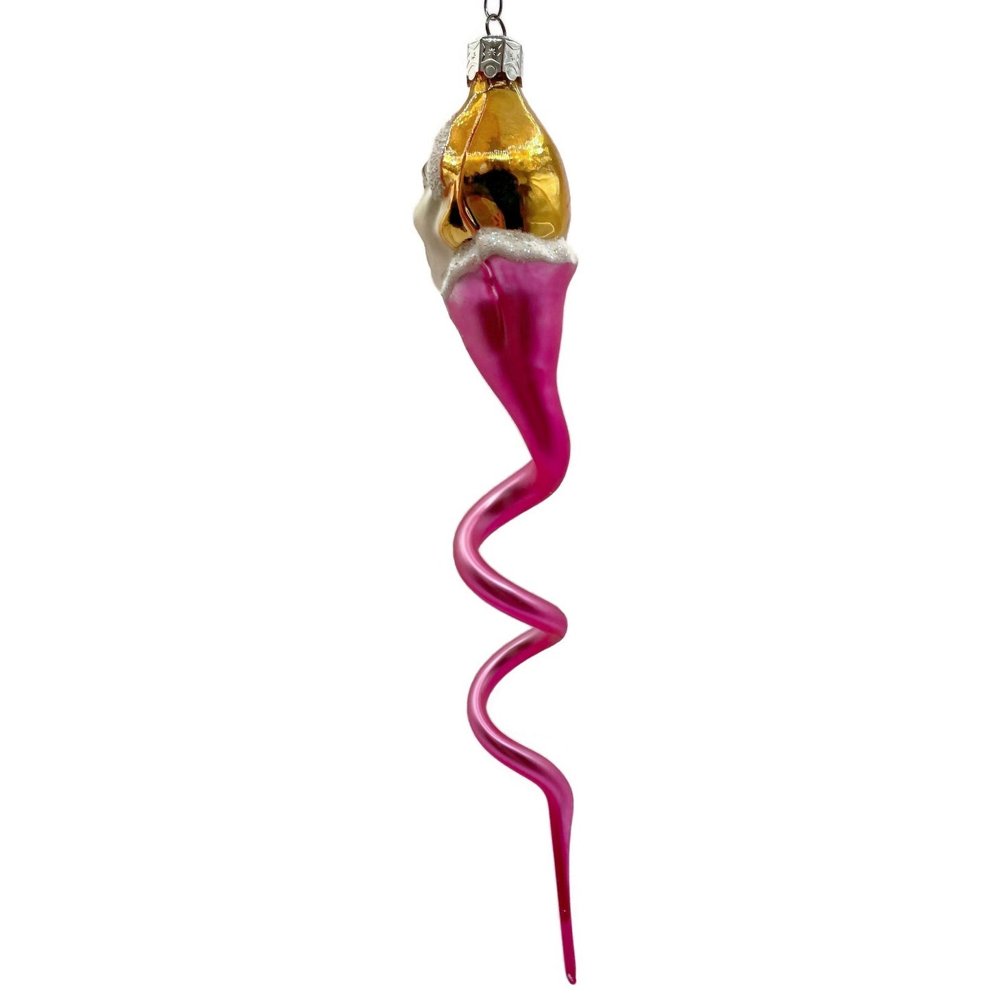 Christopher Radko Clown Snake Pink Gold Jester Spiral Twist Christmas Ornament