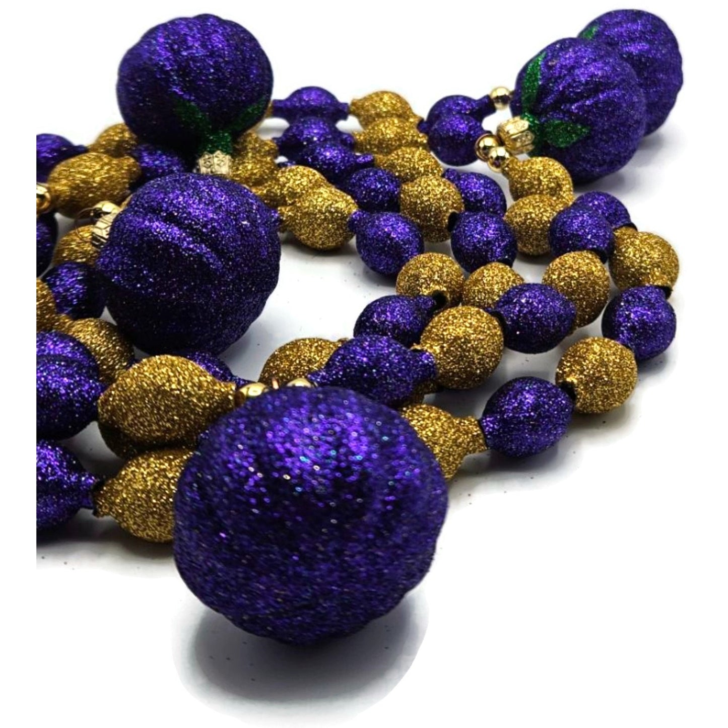 Patricia Breen Pumpkin Garland Purple Gold Glitter Halloween Christmas Ornament