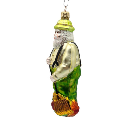 Patricia Breen Autumn Santa Claus Matte Fall Leaves Christmas Tree Ornament