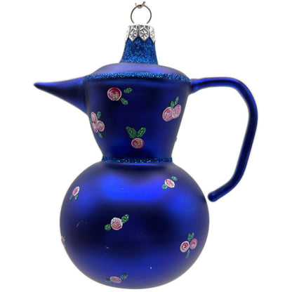 Patricia Breen Sweet Cream Cobalt Blue Pink Flowers Spring Christmas Ornament