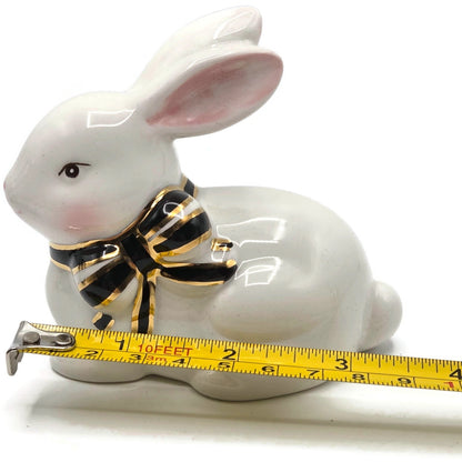 Mackenzie Childs Courtly Check Bunny Egg Hostess Set Easter Spring Black Pink