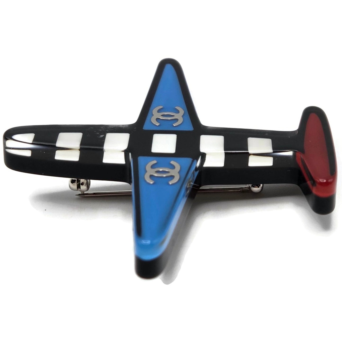 Chanel CC Logo Ski Brooch Black White Gold Snowflake Star Trees 2018 18B Rare