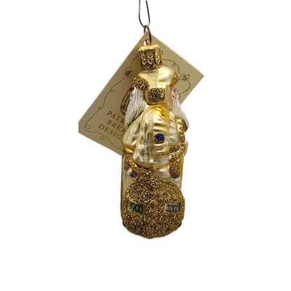 Patricia Breen Miniature Millennium Santa Claus Gold Christmas Tree Ornament