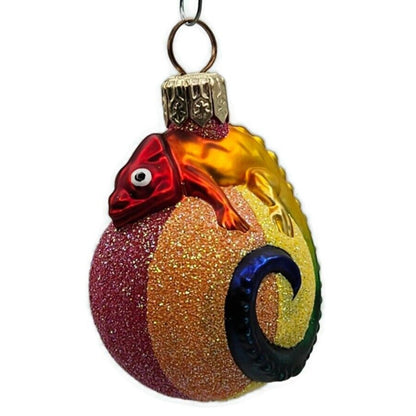 Patricia Breen Miniature Chameleon Rainbow Beach Ball Christmas Tree Ornament