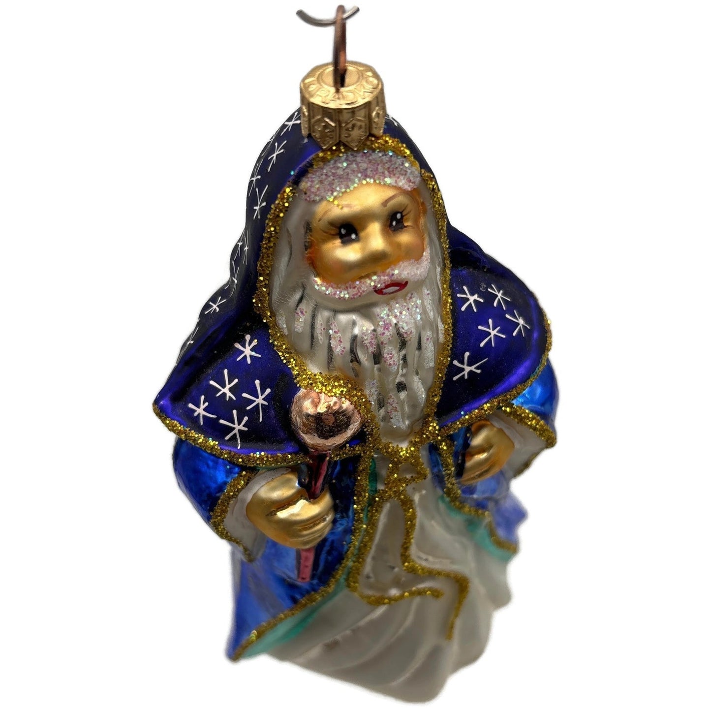 Christopher Radko Christmas Magic Santa Stars Blue Christmas Ornament 96-SP-13