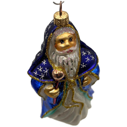 Christopher Radko Christmas Magic Santa Stars Blue Christmas Ornament 96-SP-13
