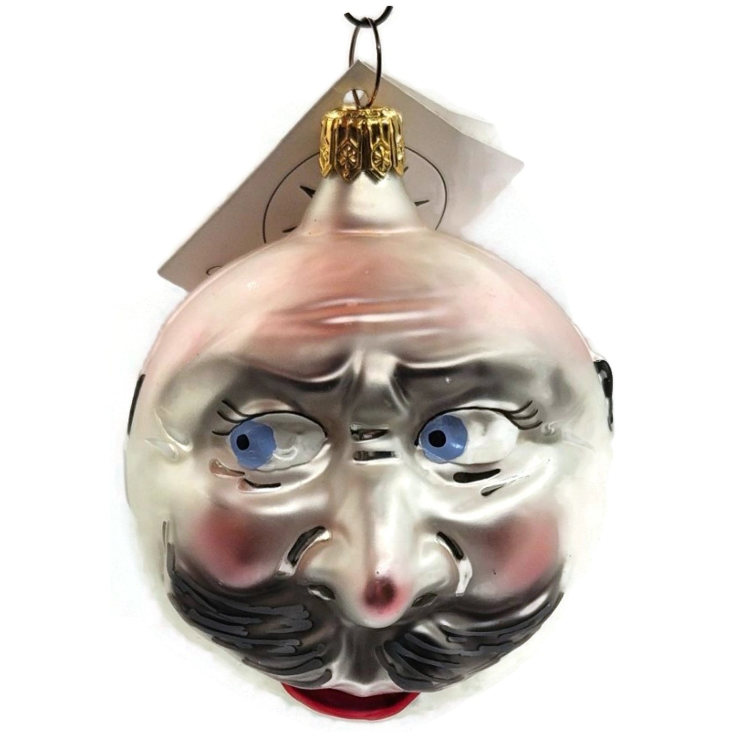 Christopher Radko President Taft Silver German Glass Christmas Tree Ornament