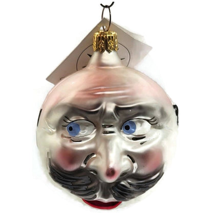 Christopher Radko President Taft Silver German Glass Christmas Tree Ornament