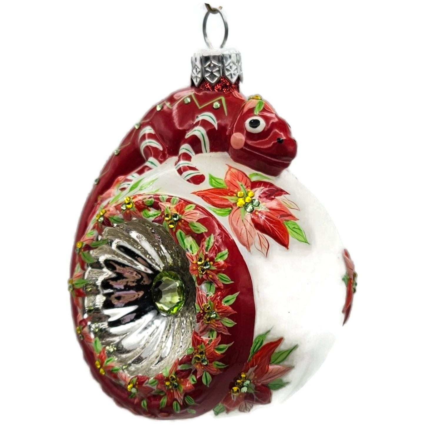 Patricia Breen Happy Holidays Hamish Poinsettia Chameleon Christmas Ornament