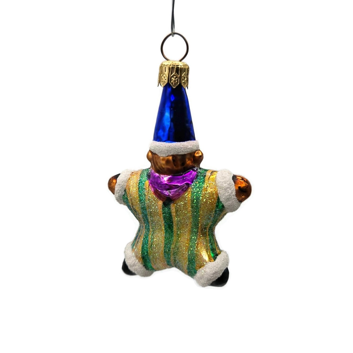 Christopher Radko Star Bear Gem Striped Glass Christmas Tree Ornament 99-951-0