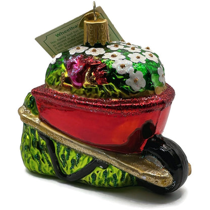 Wheelbarrow Flower Garden Ornament Spring Old World Christmas Holiday Tree OWC