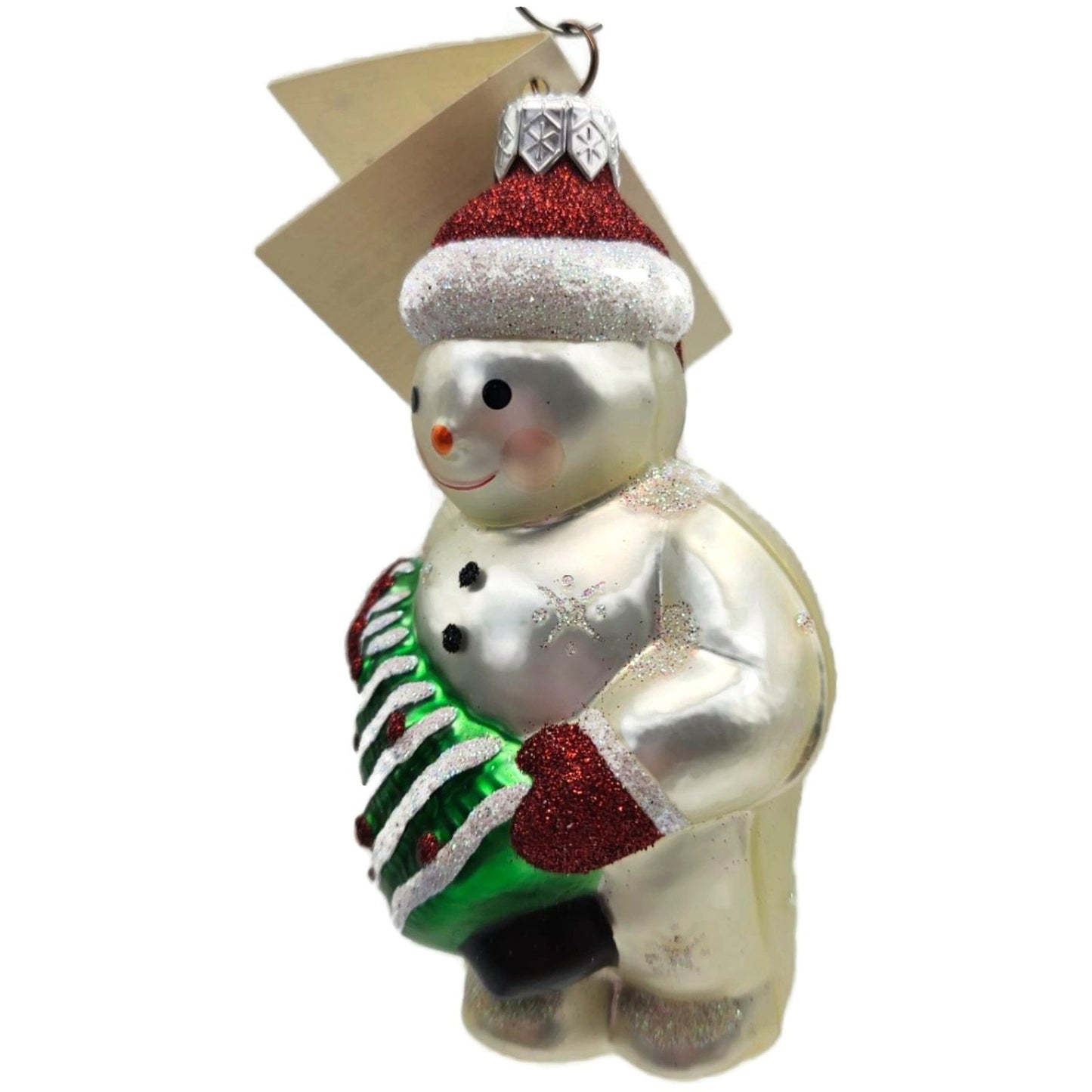 Patricia Breen Henry The Little Snowman Snowflakes Green Red Christmas Ornament